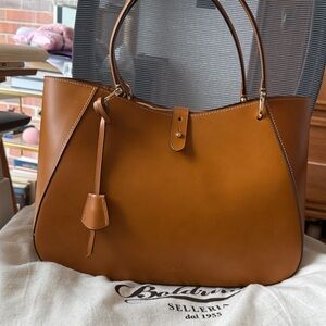 Boldrini Tan Leather Tote Bag